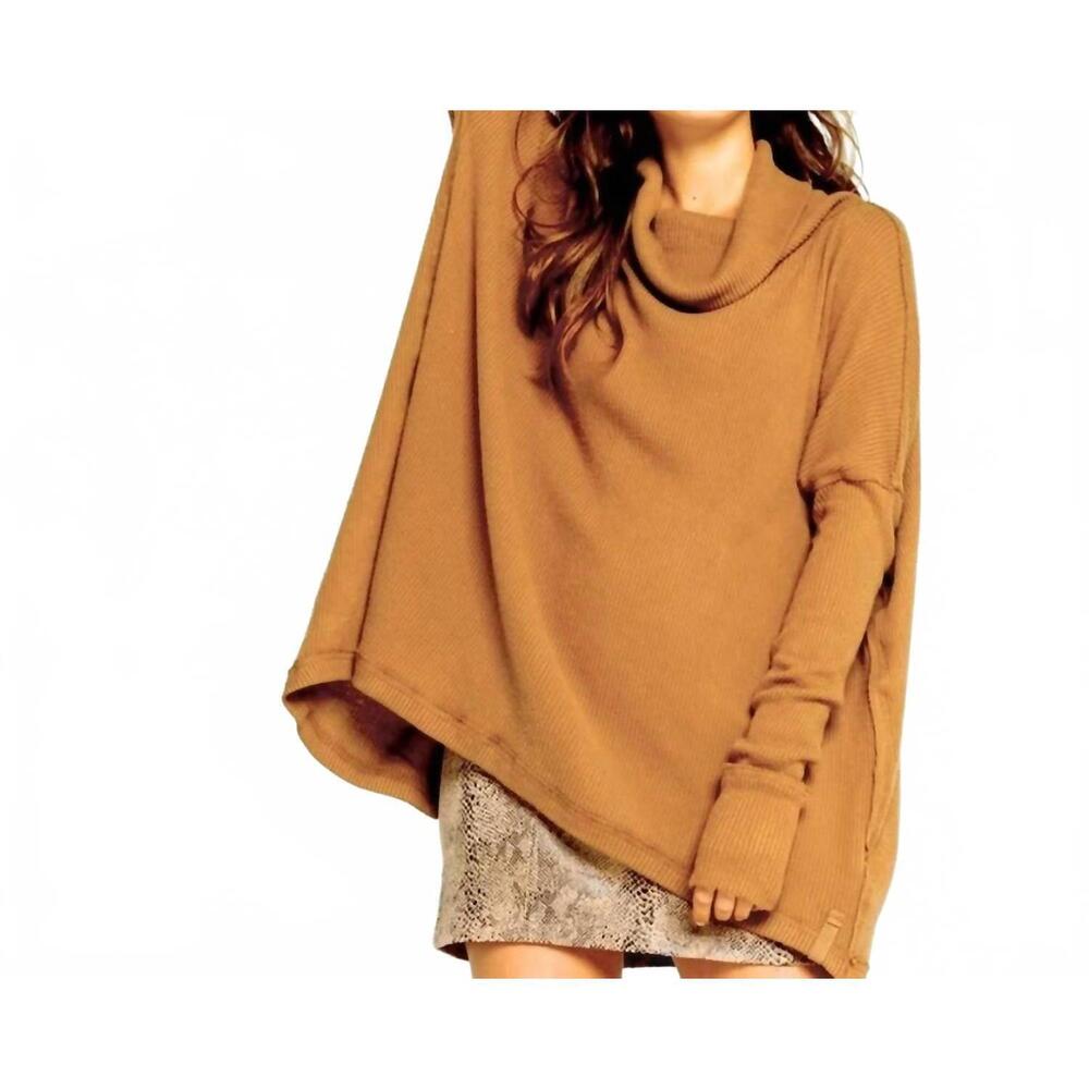 NEW FREE PEOPLE juicy long sleeve top in canyon moon